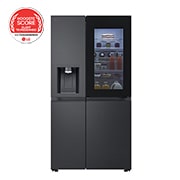 Voorkant van 628L Amerikaanse koelkast Zwart | Door In Door™ | InstaView™ | ThinQ™ - GSXE90EVDD